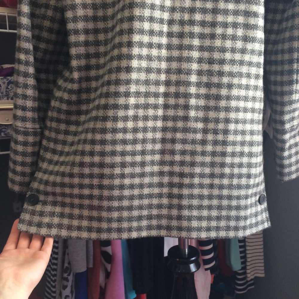 Bernard Holtzman VINTAGE 100% wool coat gray plaid - Picture 6 of 7